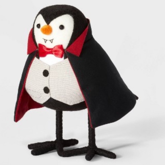 5.75" Fabric Halloween Bird Figurine Dracula Count - Picture 4 of 9